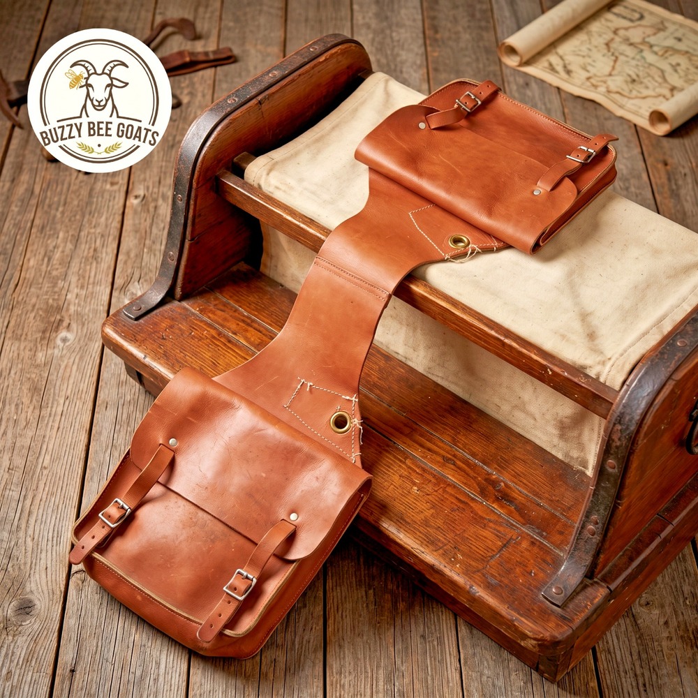 Genuine Leather Western Horse Saddle Bag - Trail Riding Gear Cowboy Equipment